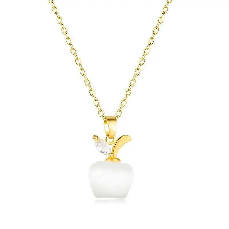 Small Apple Pendant Necklace