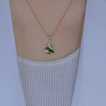 Small Green Christmas Tree Pendant Necklace
