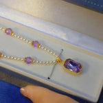 Small Sense Pearl Trend Violet Necklace