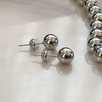 Small Steel Bead Pull-Adjustable Pendant Necklace