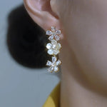 Soft Flower Tassel Drop Earrings