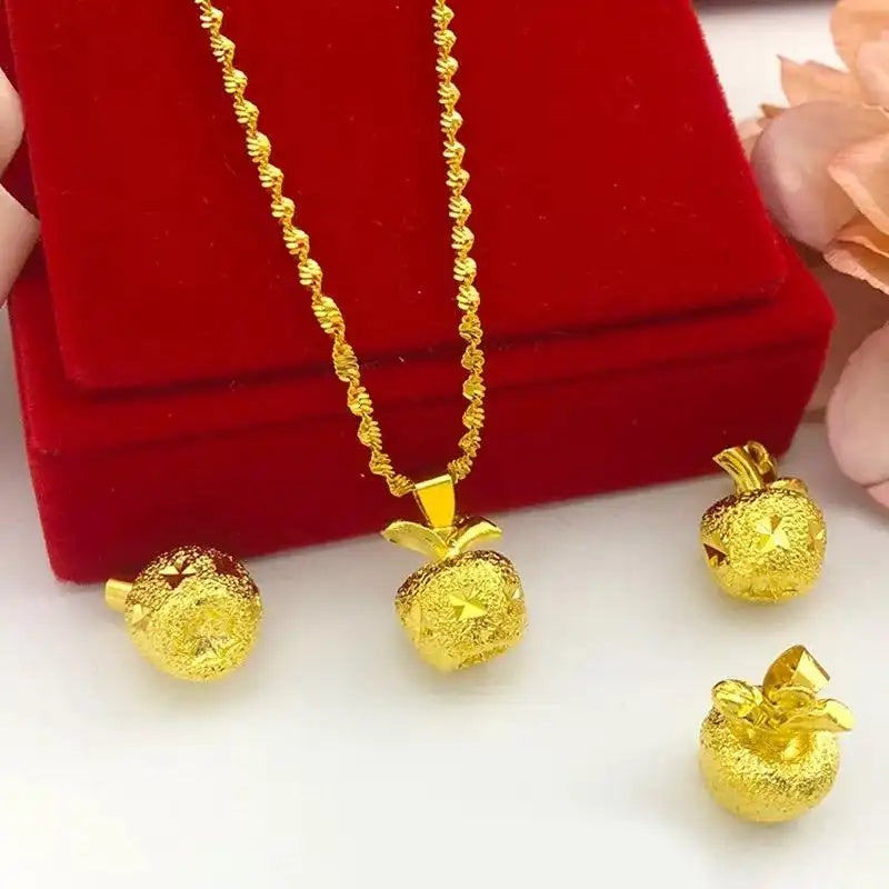Solid Apple Pendant Necklace