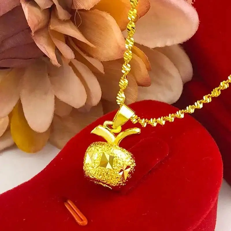 Solid Apple Pendant Necklace