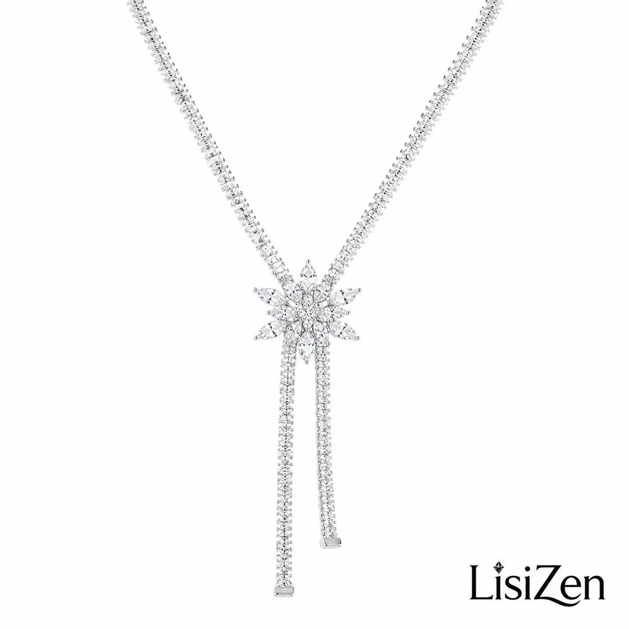 Sparkle Micro Light Bling Square Necklace