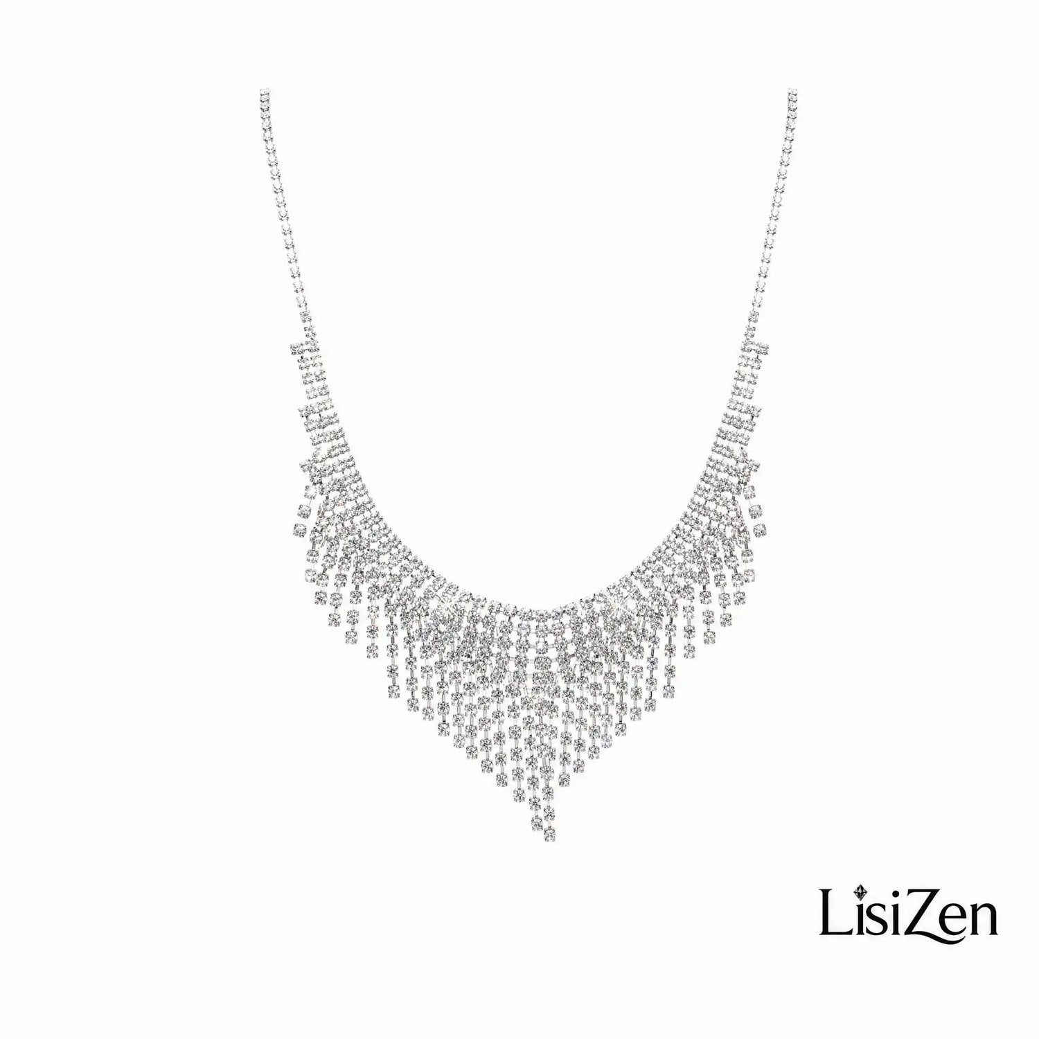 Sparkly Crystal Tassel Necklace