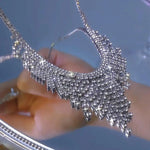 Sparkly Crystal Tassel Necklace