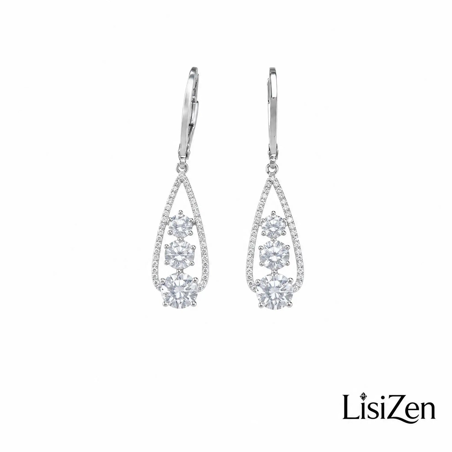 Sparkly Crystal Teardrop Drop Earrings
