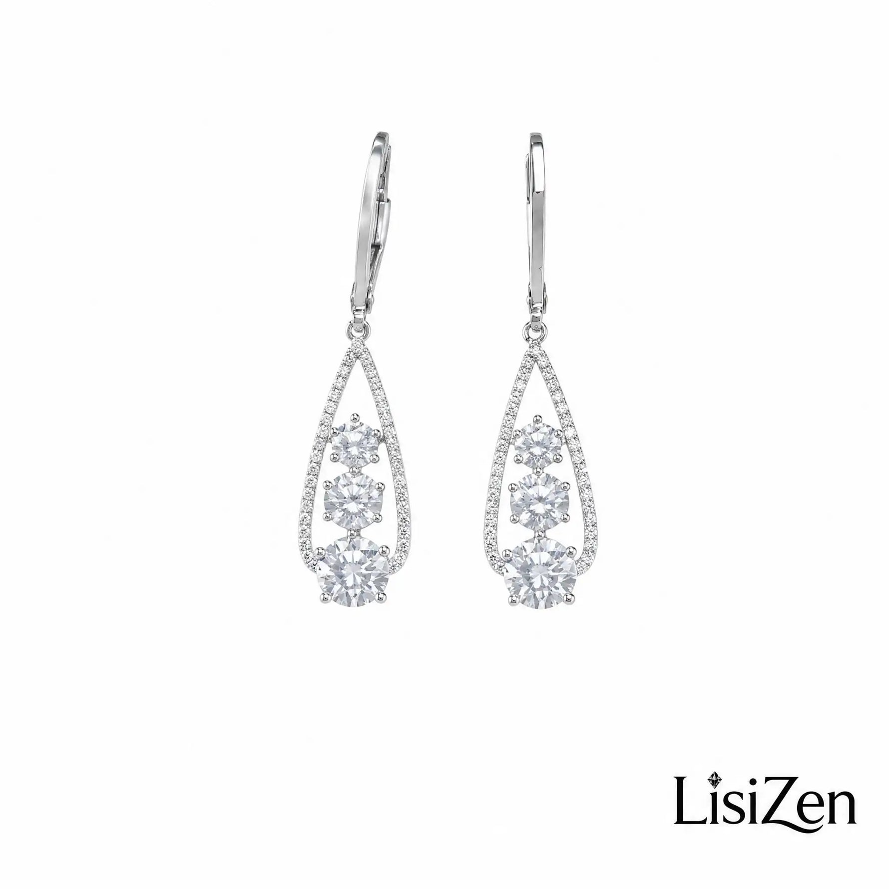 Sparkly Crystal Teardrop Drop Earrings
