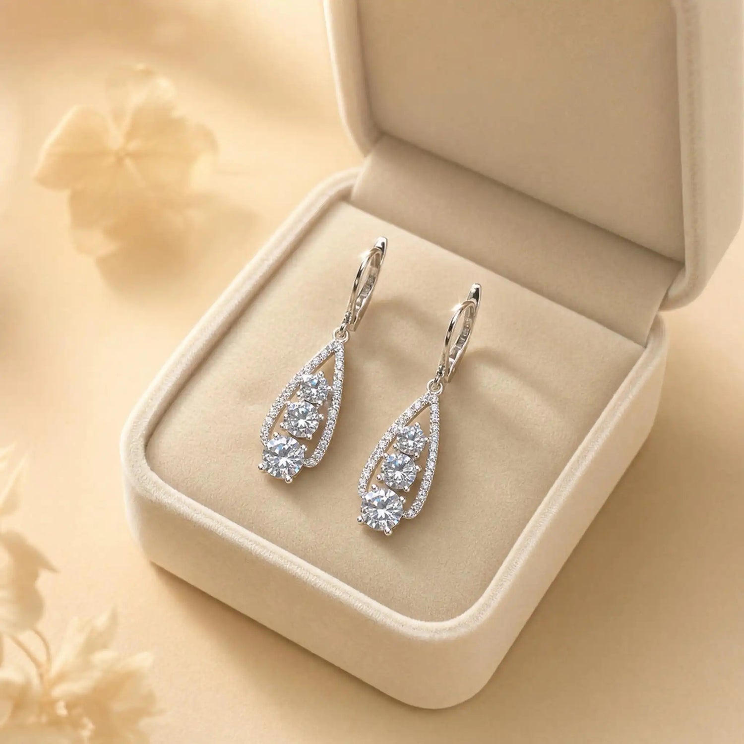 Sparkly Crystal Teardrop Drop Earrings