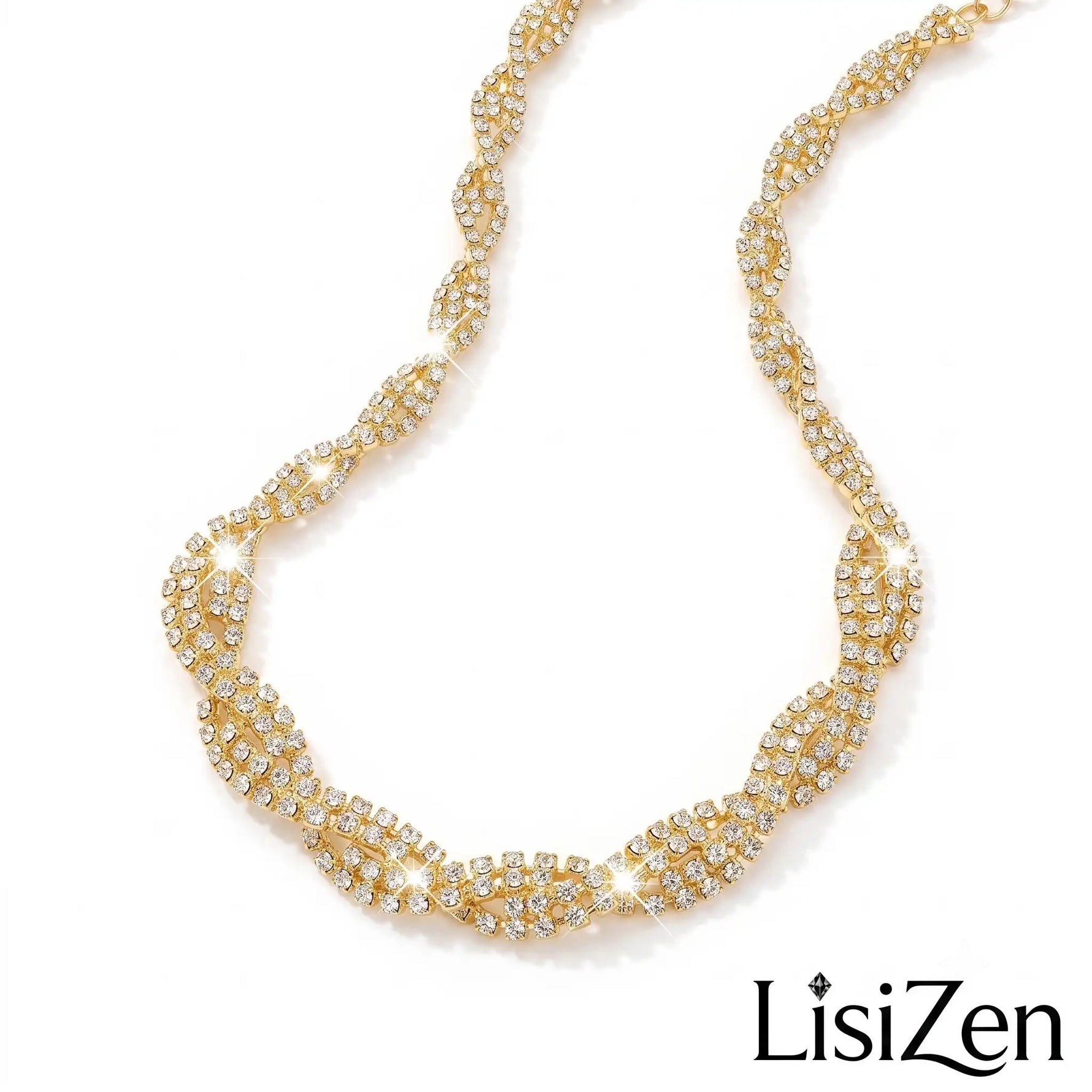 Sparkly Crystal Twist Necklace Set