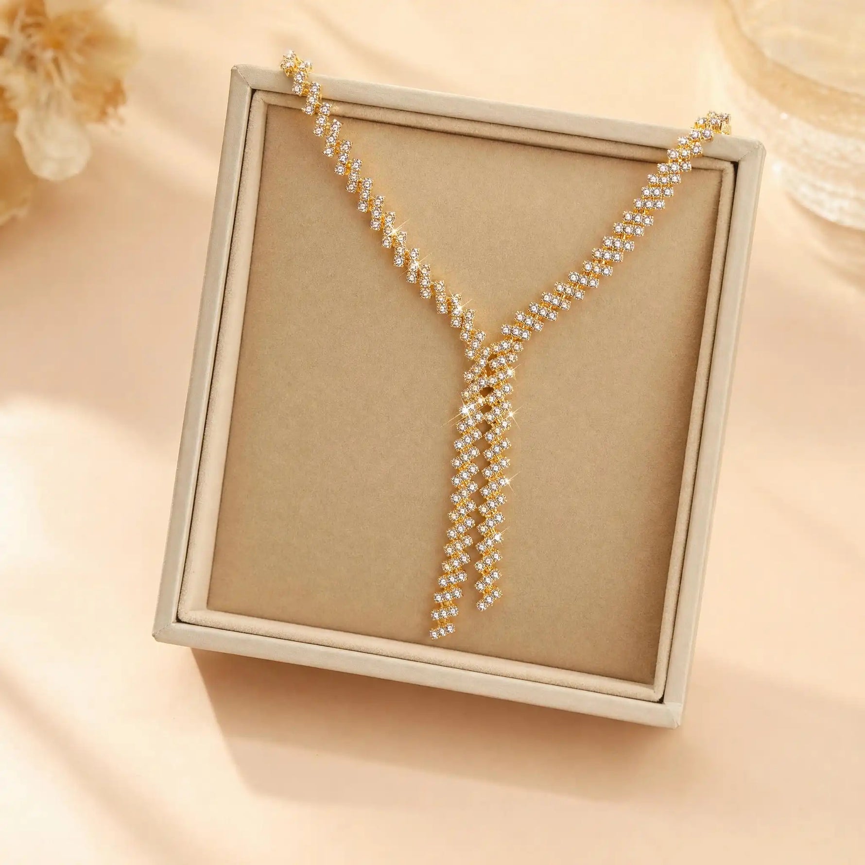 Sparkly Geometric Line Necklace