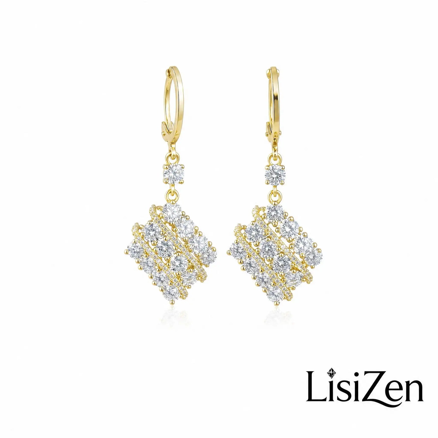 Sparkly Square Stud Earrings