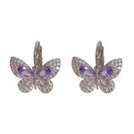 Spring Crystal Butterfly Pearl Attention Earrings