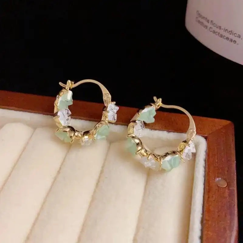 Spring Crystal Heart Ear Cuffs