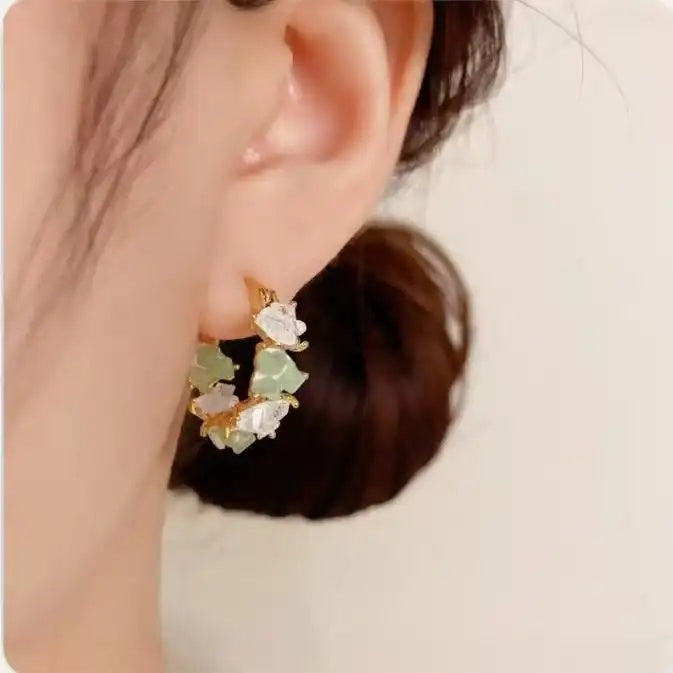 Spring Crystal Heart Earrings