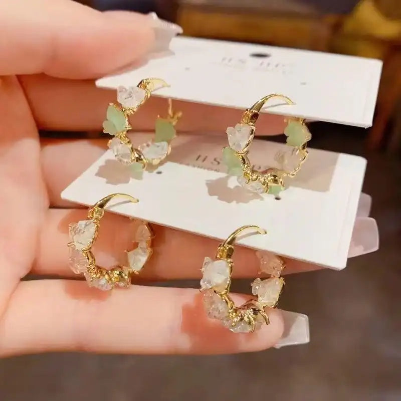 Spring Crystal Heart Earrings