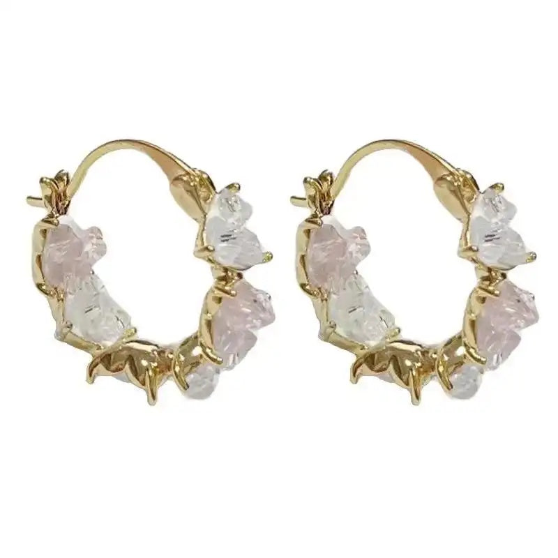 Spring Crystal Heart Earrings