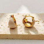 Spring Floral Basket Oil U-Shape Drop Earrings