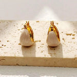 Spring Floral Basket Oil U-Shape Drop Earrings