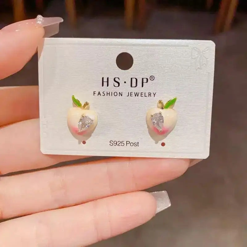 Spring Peach Daily Small Minimalist Earrings