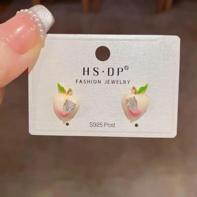 Spring Peach Daily Small Minimalist Earrings
