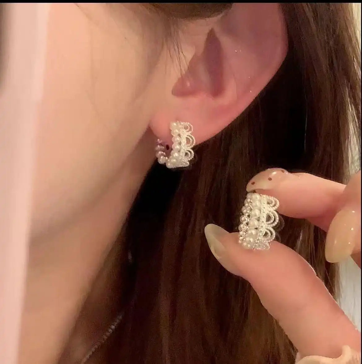 Spring Pearl Stud Earrings