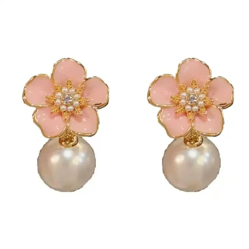 Spring Petal Pearl Earrings
