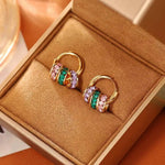 Spring Scenery French Euro-American Dopamine Hoop Earrings