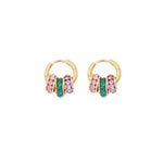 Spring Scenery French Euro-American Dopamine Hoop Earrings