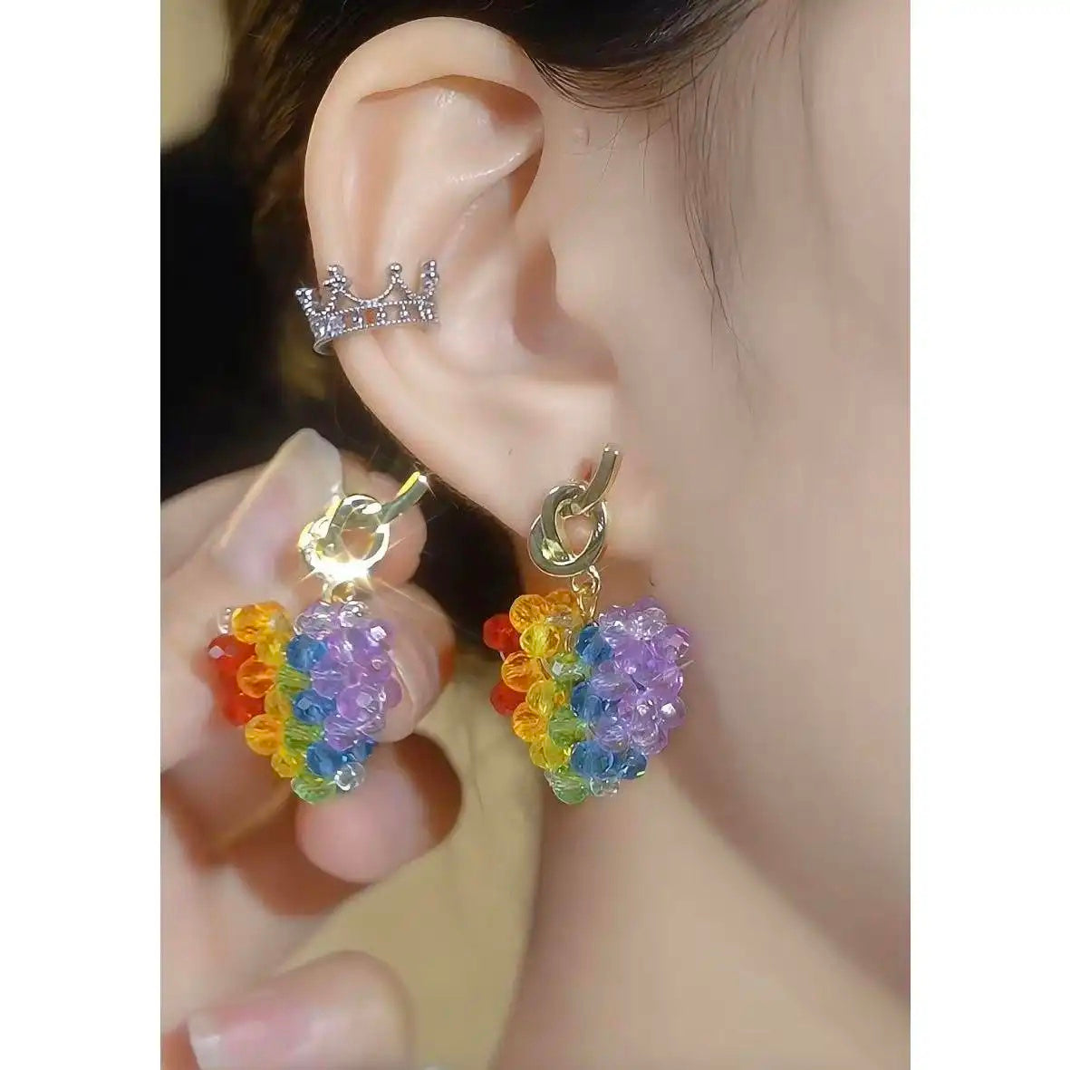 Spring Summer Hot Dopamine Colorful Earrings