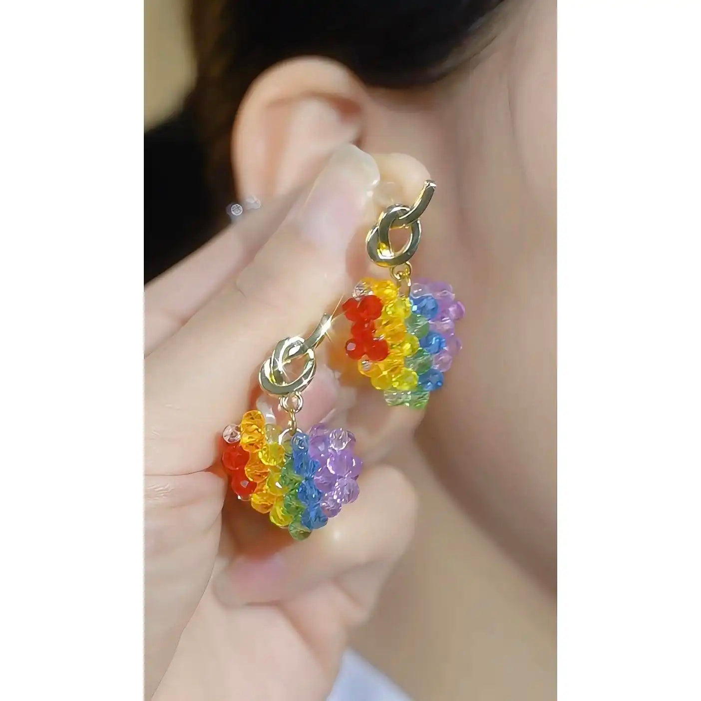 Spring Summer Hot Dopamine Colorful Earrings