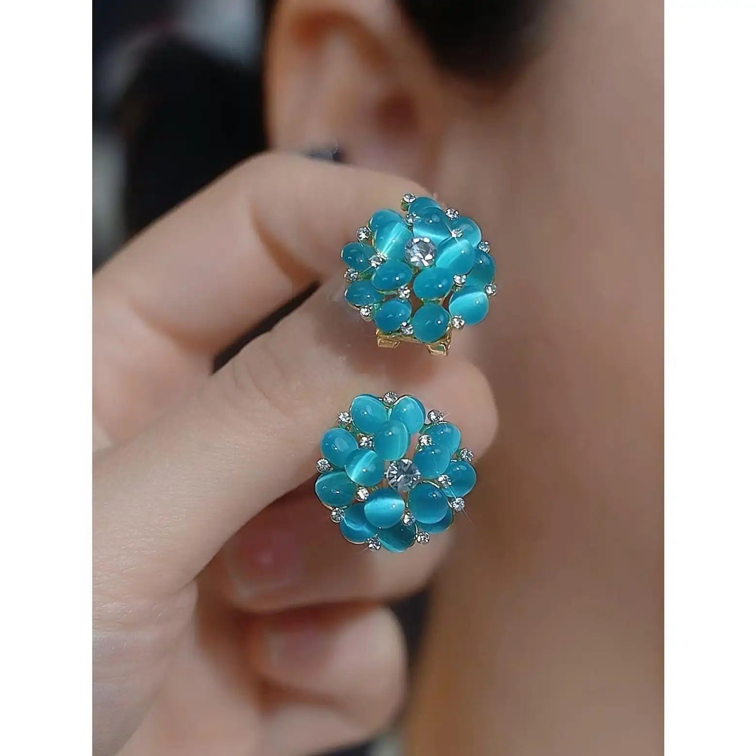 Spring Summer Petal Tassel Celebrity Drop Earrings