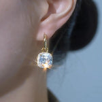 Square Bag Crystal Office Earrings