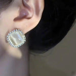 Square Cat Eye Crystals Earrings