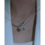 Square Crystal Silver- Gift Idea Necklace