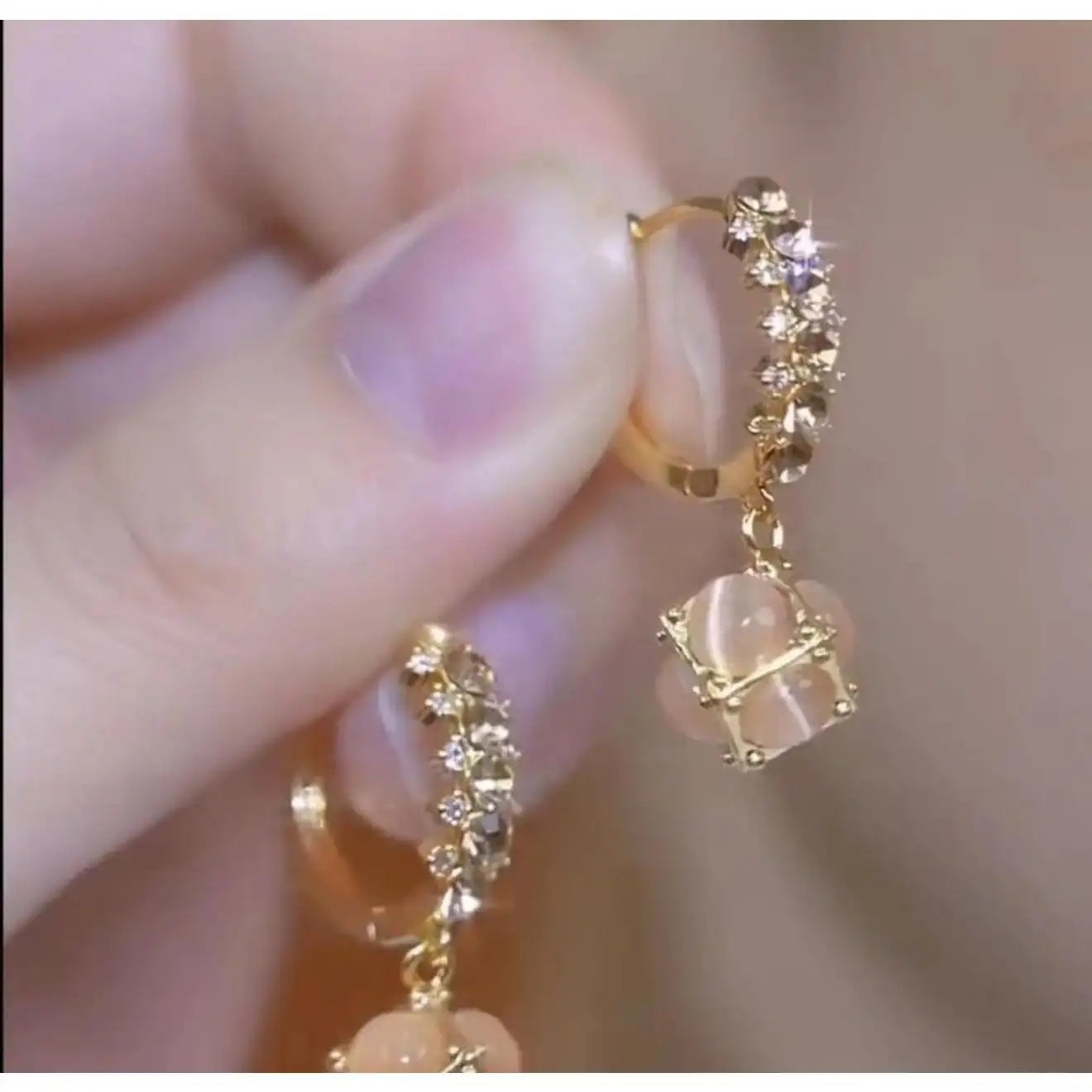 Square Crystal Stud Earrings