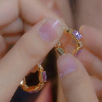 Square Crystal Vintage Earrings