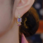 Square Crystal Vintage Earrings