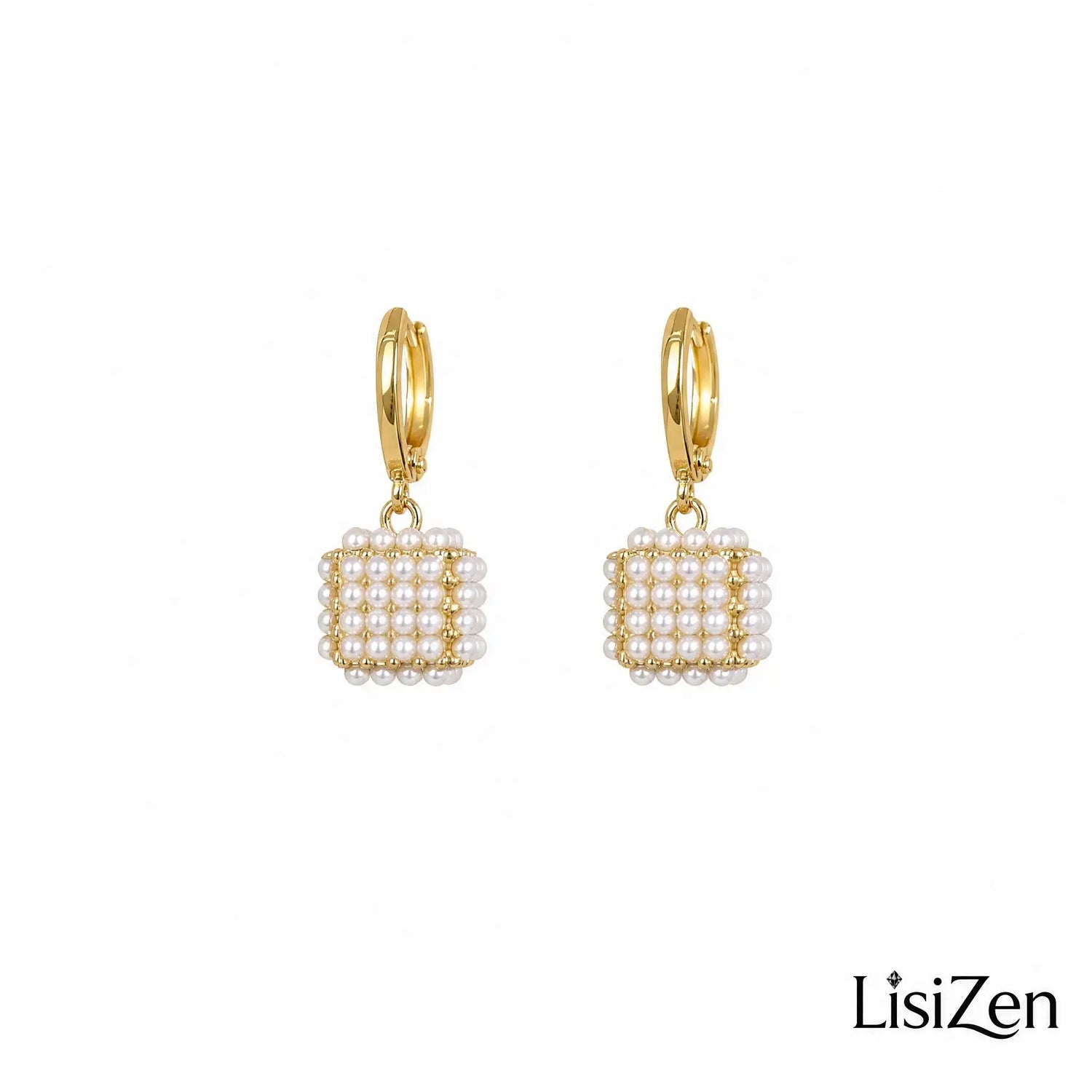 Square Faux Pearl Tassel Drop Earrings
