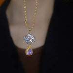 Square Purple Durian Texture Pendant Necklace
