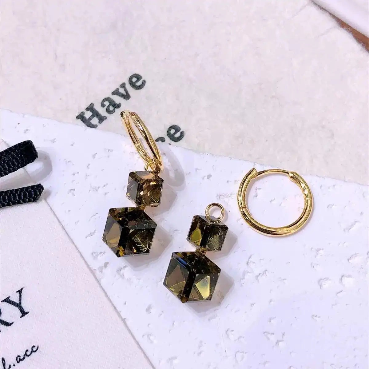 Square Sugar Two-Way Wear Ear Cuffs