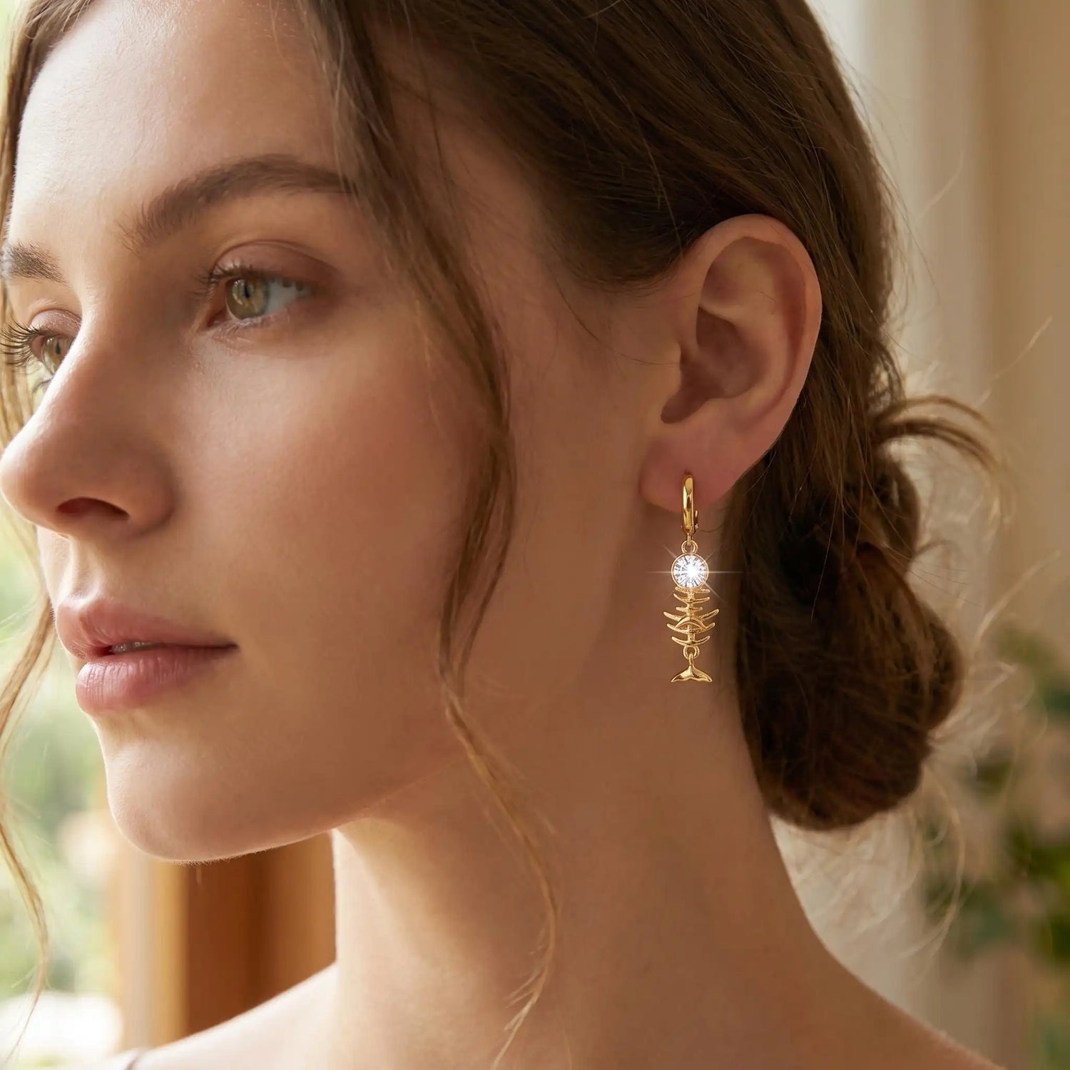 Stainless Steel Vacuum 18k Gold Hoop Earrings