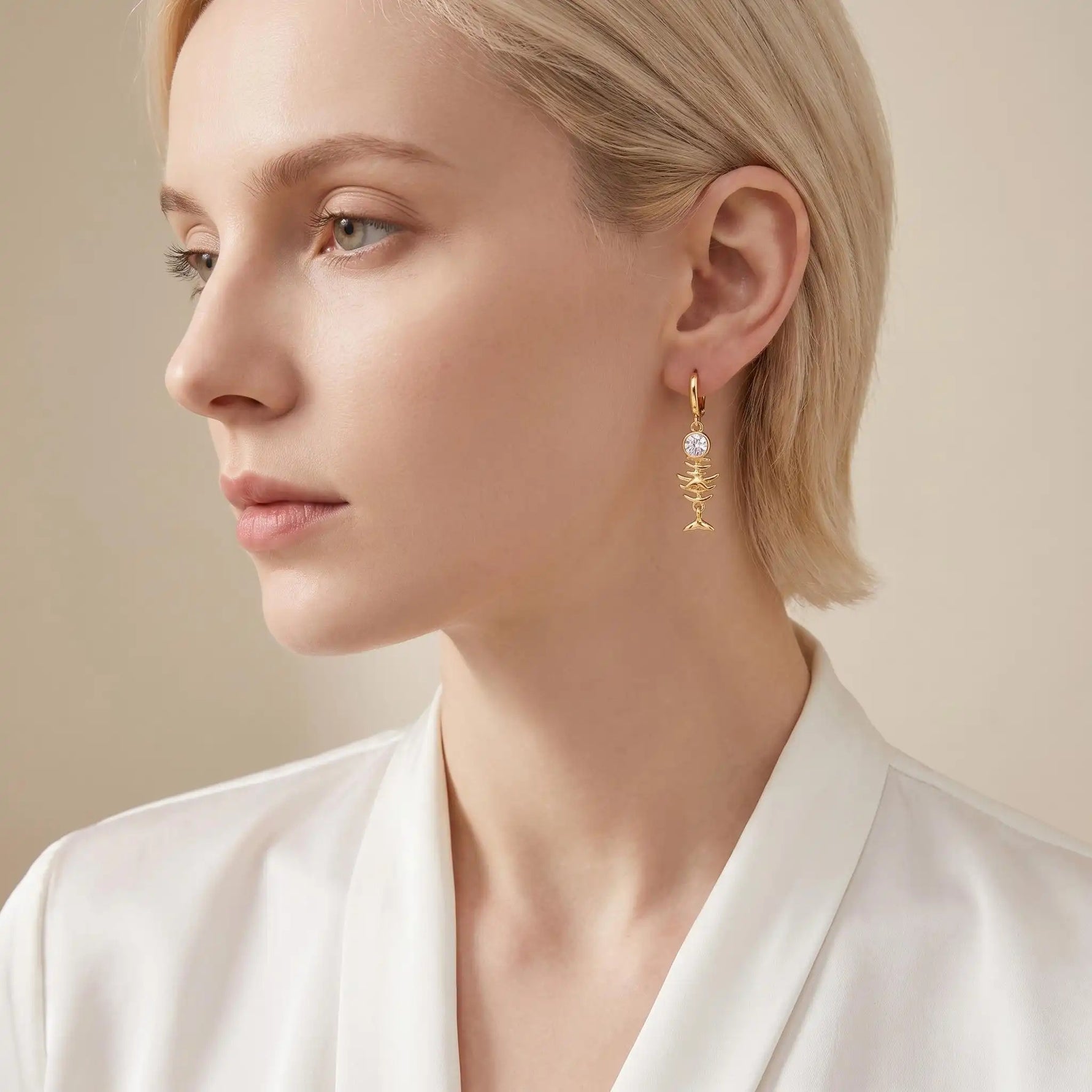 Stainless Steel Vacuum 18k Gold Hoop Earrings