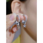 Star Circle Stud Earrings