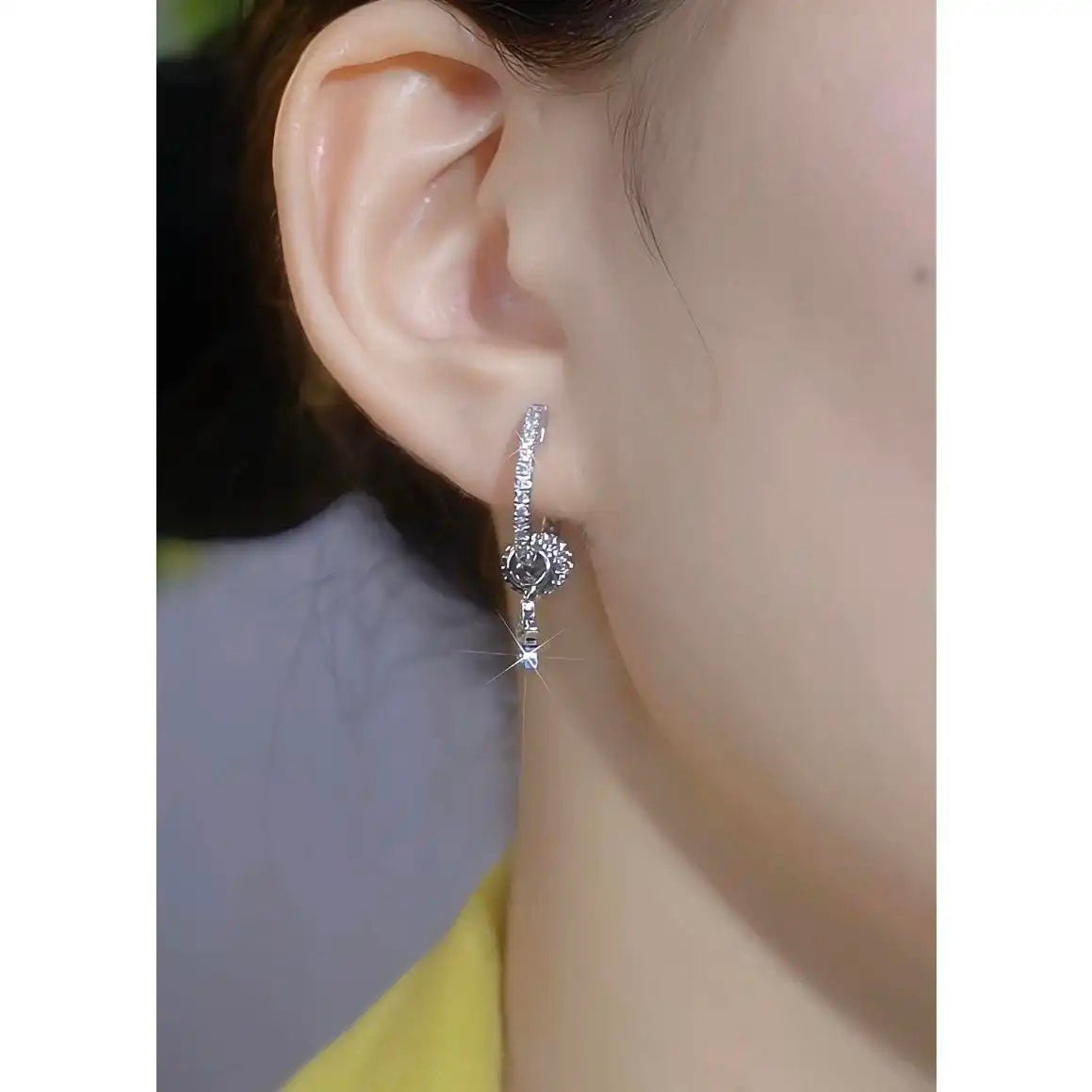 Star Circle Stud Earrings