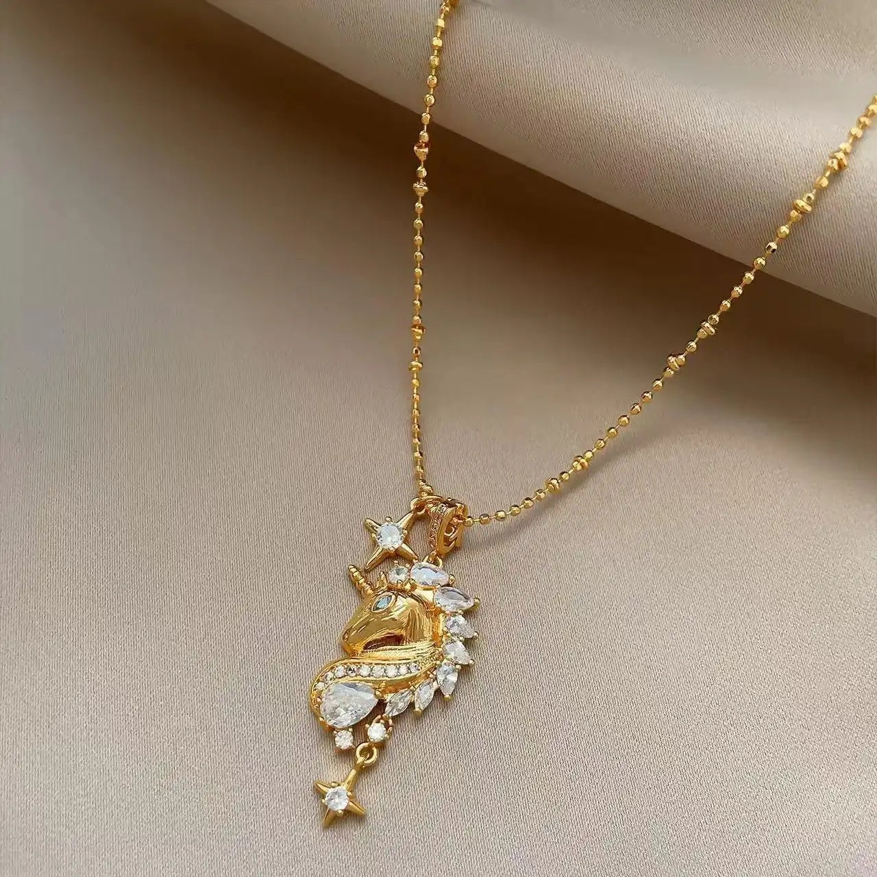 Star Crystal Pony Chinese Retro Necklace