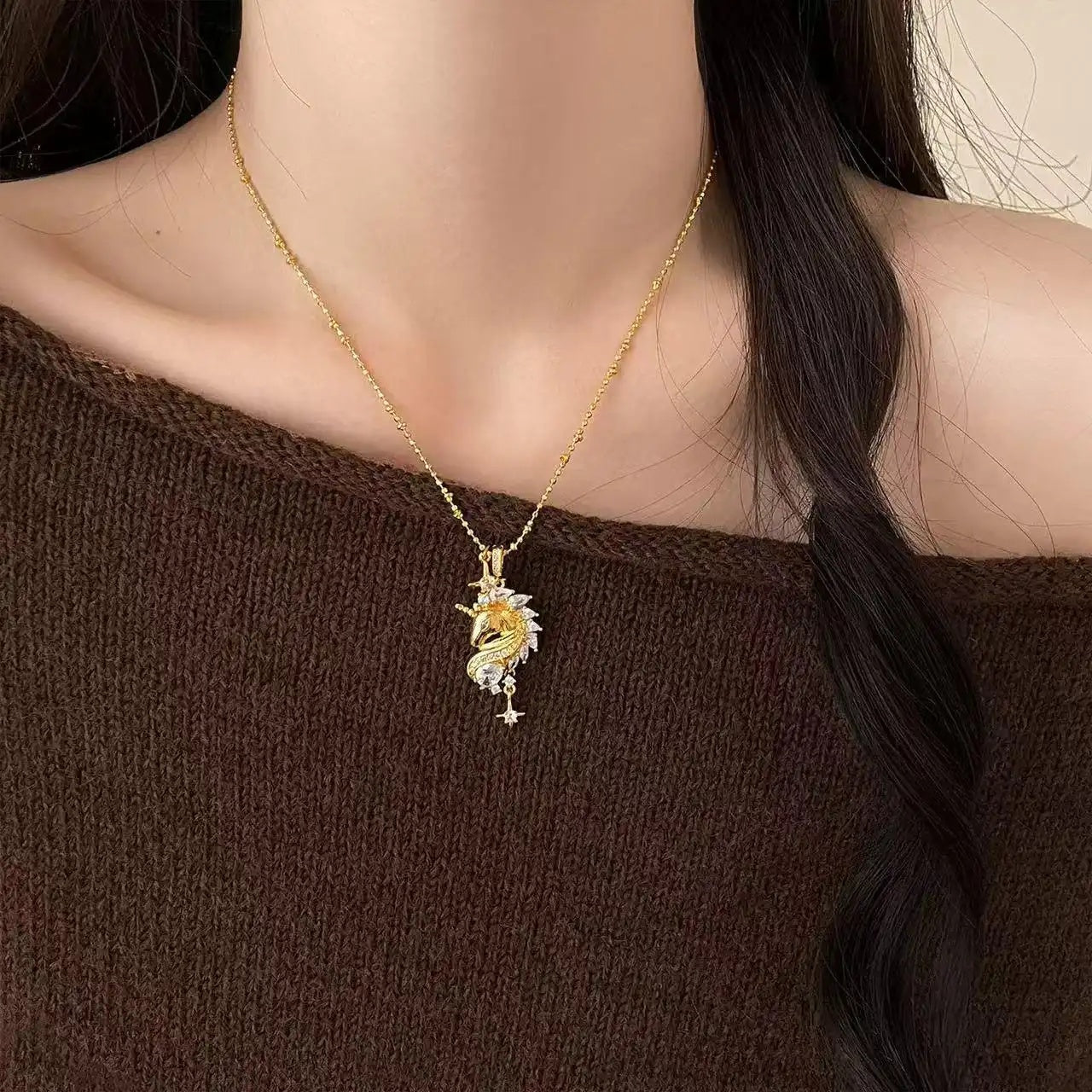 Star Crystal Pony Chinese Retro Necklace