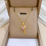 Star Heart Crystal Gorgeous Chain Necklace