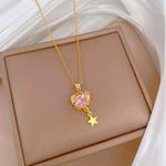 Star Heart Crystal Gorgeous Chain Necklace