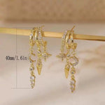 Star Moon Irregular Tassel Appearance Drop Earrings